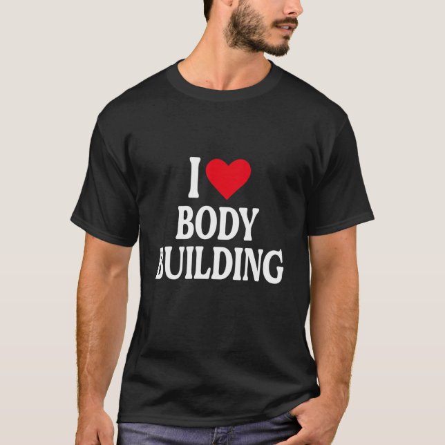 T-shirt I Heart Body Building avec coeur rouge J'aime Body (Devant)