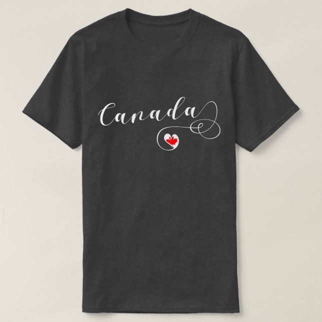 T-shirt I Heart Canada, Drapeau canadien (Design devant)