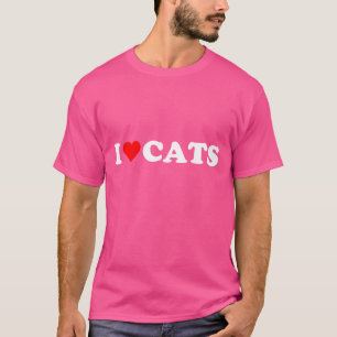 T-shirt I heart Chats I love Chats mignon coeur rouge Chat