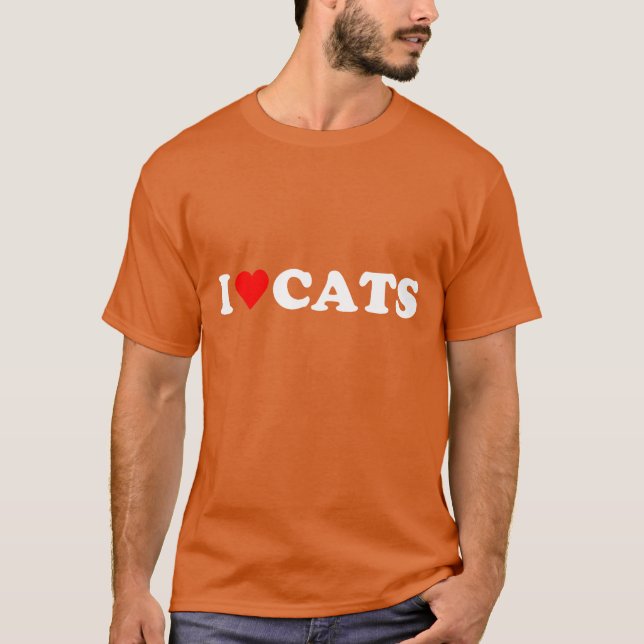 T-shirt I heart Chats I love Chats mignon coeur rouge Chat (Devant)