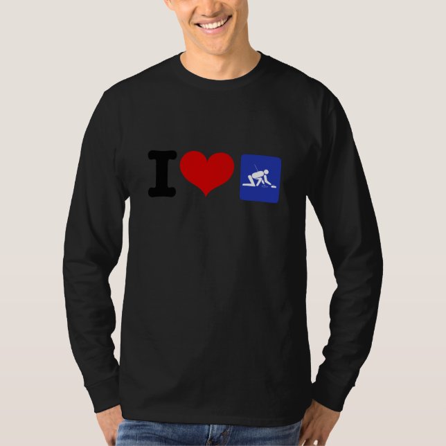 T-shirt I Heart Curling (Devant)