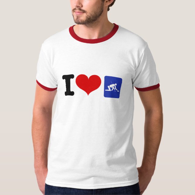 T-shirt I Heart Curling (Devant)