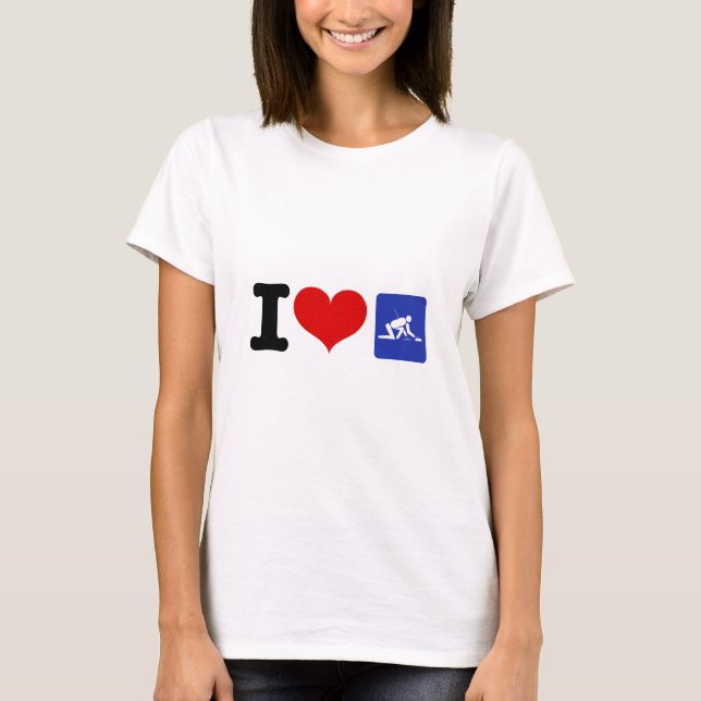 T-shirt I Heart Curling (Devant)