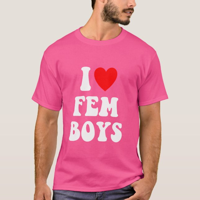 T-shirt I Heart Femboys Love Fem Boy Femboy Gay LGBTQIA (Devant)