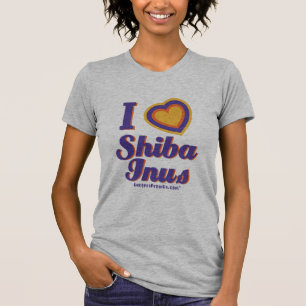 T-shirt I "Heart" féminin Shiba Inus