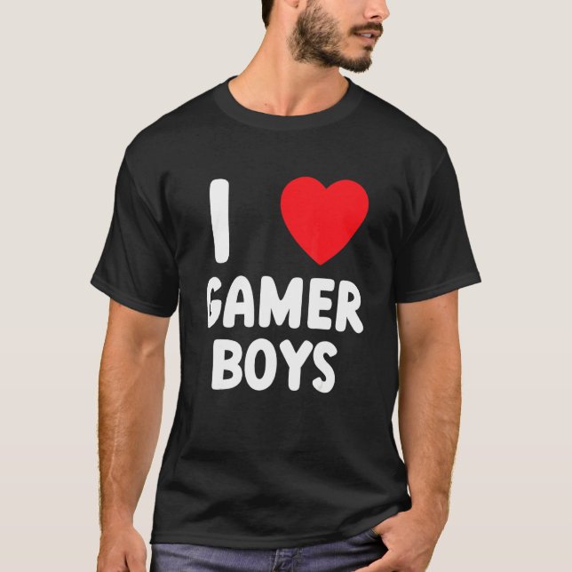 T-shirt I Heart Gamer Boys I Love Gamer Boys 4 (Devant)