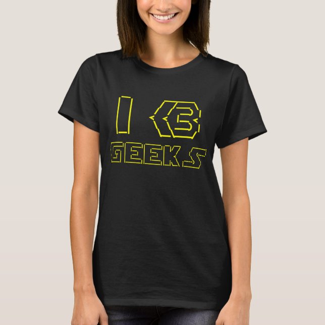 T-shirt I Heart Geek ASCII ART (Devant)