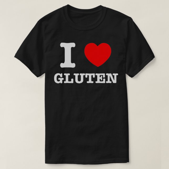T-shirt I Heart Gluten I Love Gluten  (Design devant)