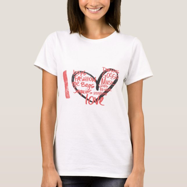 T-shirt I Heart Graffiti Pink (Devant)