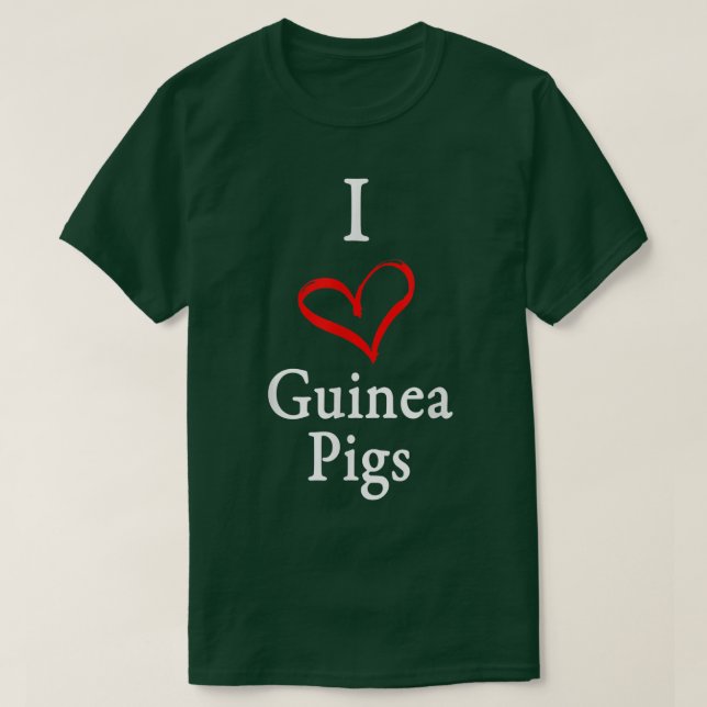 T-shirt I Heart Guinea Pigs  (Design devant)
