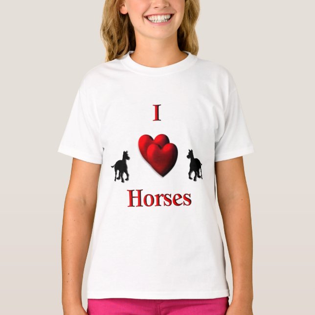 T-shirt I Heart Horses (Devant)