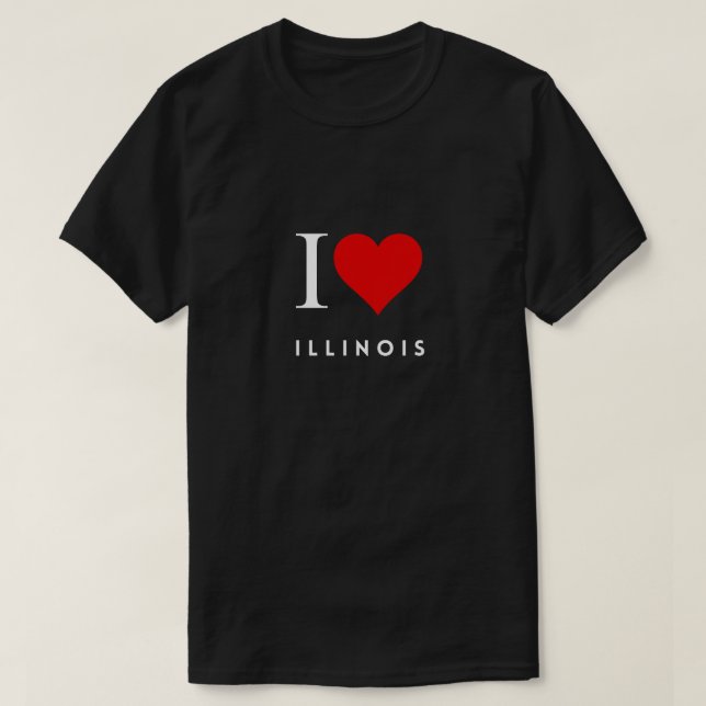T-shirt I Heart Illinois blk Mens (Design devant)