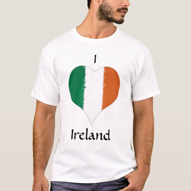 T-shirt I Heart Ireland Tricolor Drapeau irlandais (Devant)