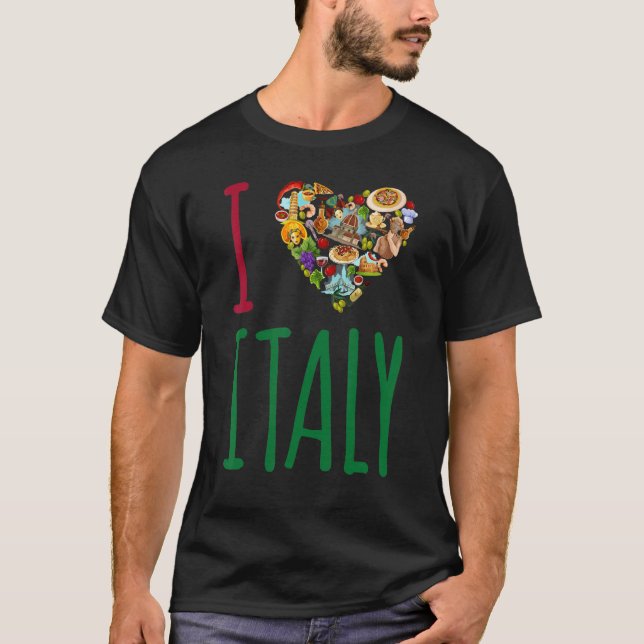T-shirt I Heart Italie Drapeau Coeur Italia Italiano M (Devant)