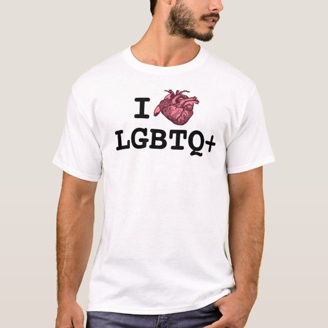 T-shirt I Heart LGBTQ+ coeur anatomiquement correct (Devant)