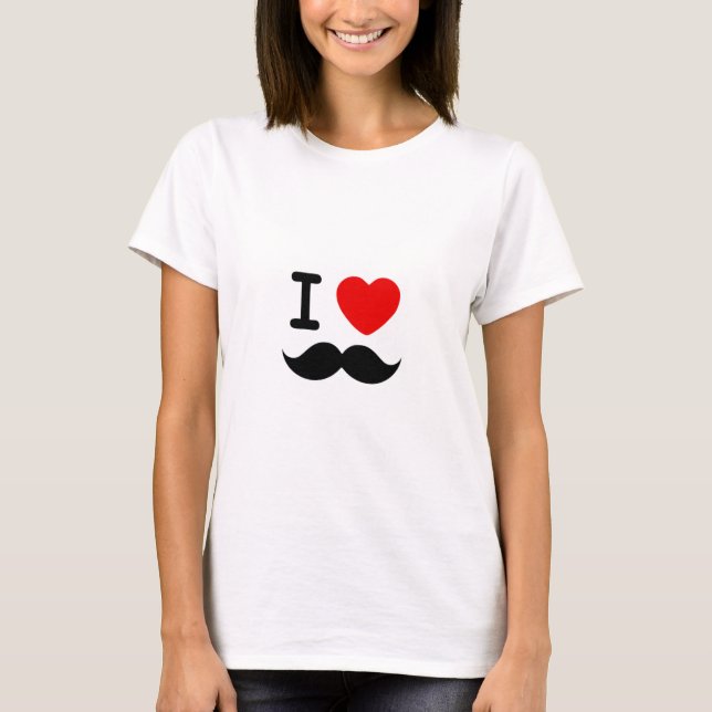 T-shirt I heart / Lost Mustaches / Mustaches (Devant)