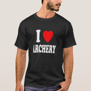 T-shirt I Heart Love Archery Bow Chasse Flèches Concours