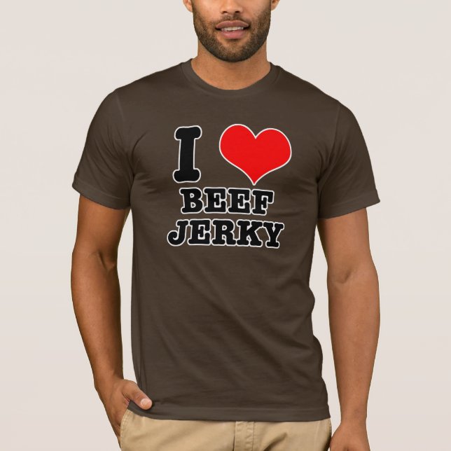 T-shirt I HEART (LOVE) boeuf jerky (Devant)