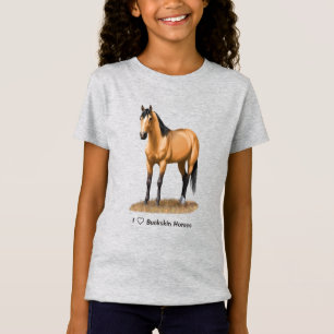 T-Shirt I Heart (Love) Buckskin Horses