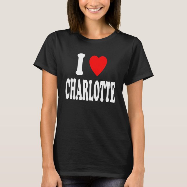 T-shirt I Heart (Love) Charlotte Cute Matching Couple Spou (Devant)
