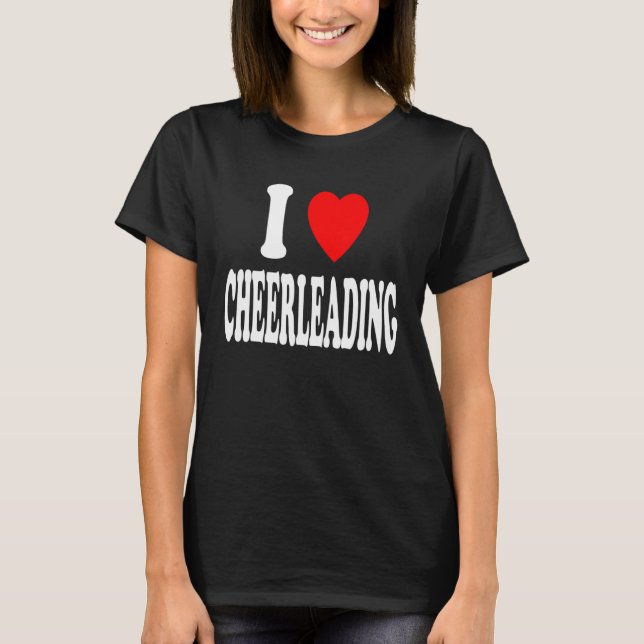T-shirt I Heart (Love) Cheerleading Highschool College Spo (Devant)
