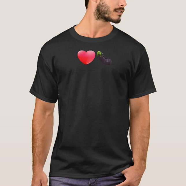 T-shirt I Heart Love Dick Eggplant Raglan (Devant)