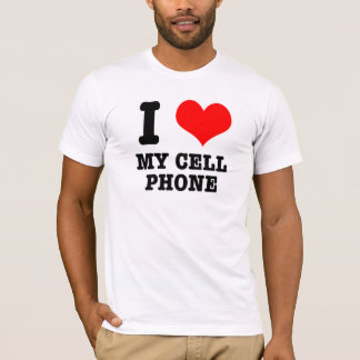T-shirt I HEART (LOVE) mon téléphone portable
