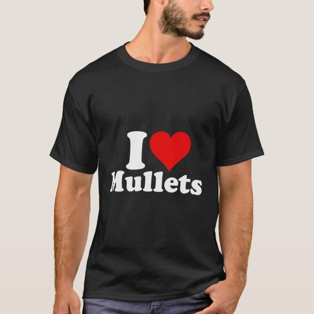 T-shirt I Heart Love Mullets (Devant)