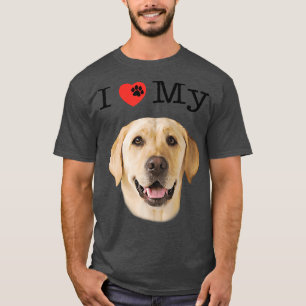 T-shirt I Heart Love My Yellow Lab Portrait de Labrador Fa
