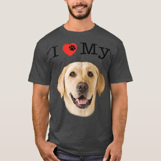 T-shirt I Heart Love My Yellow Lab Portrait de Labrador Fa