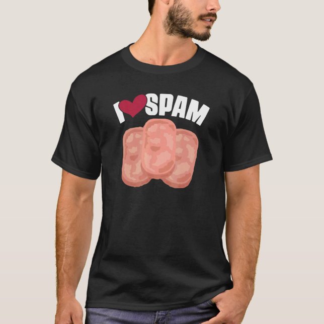 T-shirt I Heart Love Spam Canned Cooked Pork Food Spam (Devant)