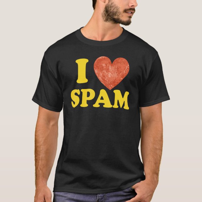 T-shirt I Heart Love Spam Canned Cooked Pork Food Spam (Devant)