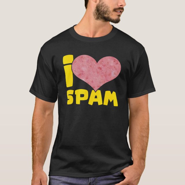 T-shirt I Heart Love Spam Canned Cooked Pork Food Spam (Devant)