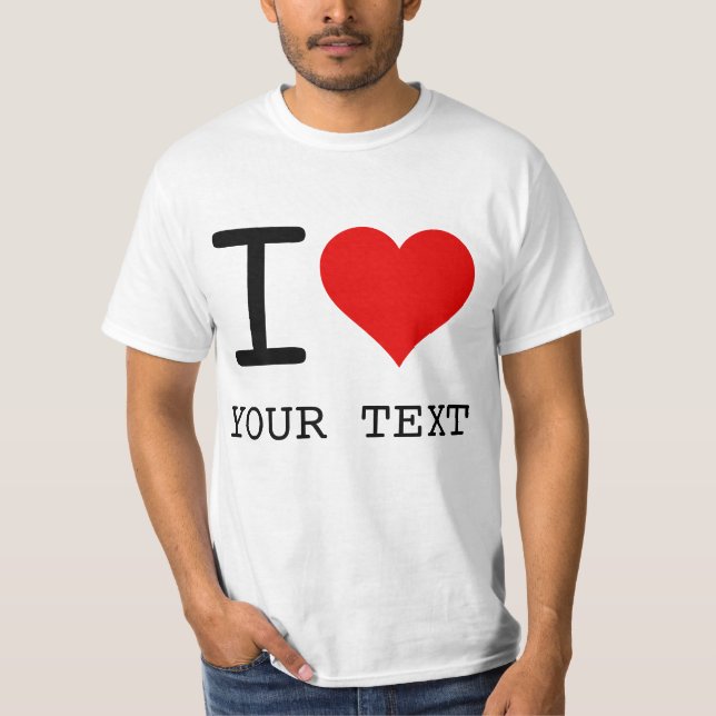 T-shirt I Heart Love Template (Devant)