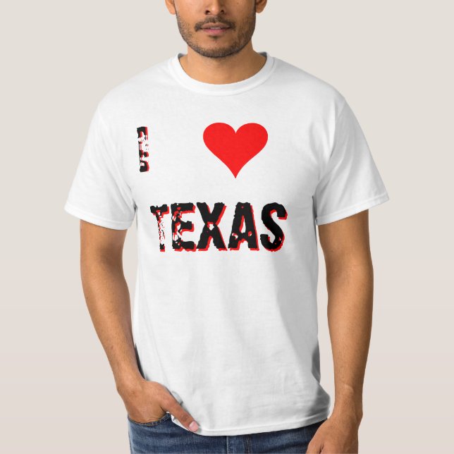 T-shirt I Heart (Love) Texas (Devant)