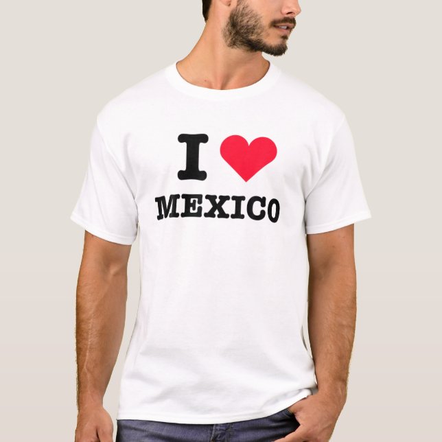 T-shirt I Heart Mexique Blanc I Love Mexique Blanc (Devant)