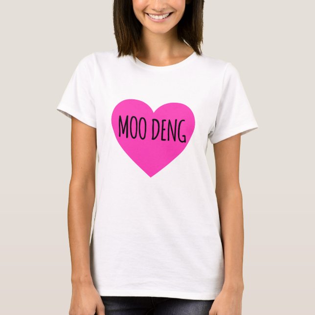 T-shirt I Heart Moo Deng - Baby Hippo Moo Deng (Devant)
