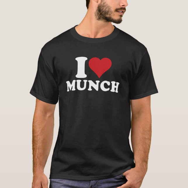 T-shirt I Heart Munch I Love Munch (Devant)