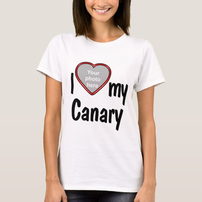 T-shirt I Heart My Canary - Photo de votre animal de compa (Devant)