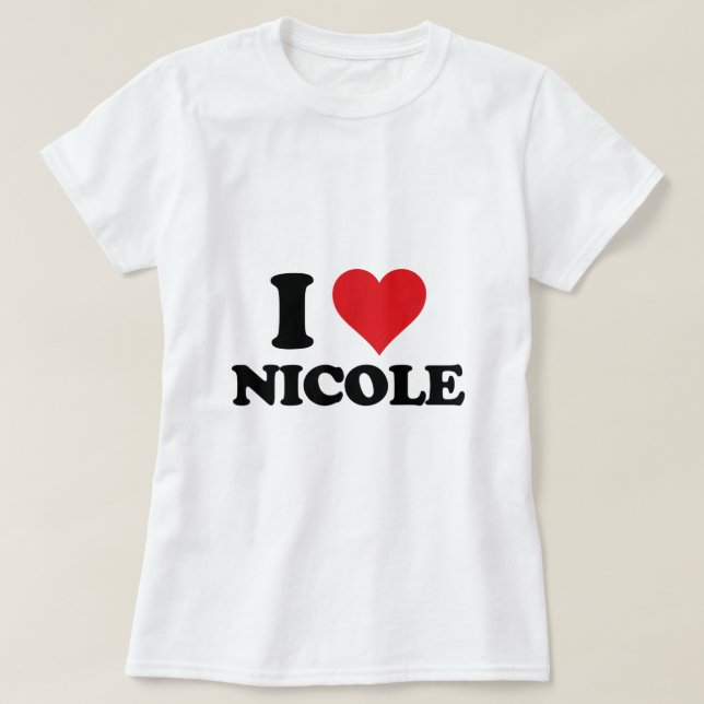 T-shirt I Heart Nicole Prénom I Love Personnalisé (Design devant)