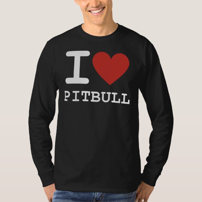 T-shirt I Heart Pitbull I Love Pitbull (Devant)