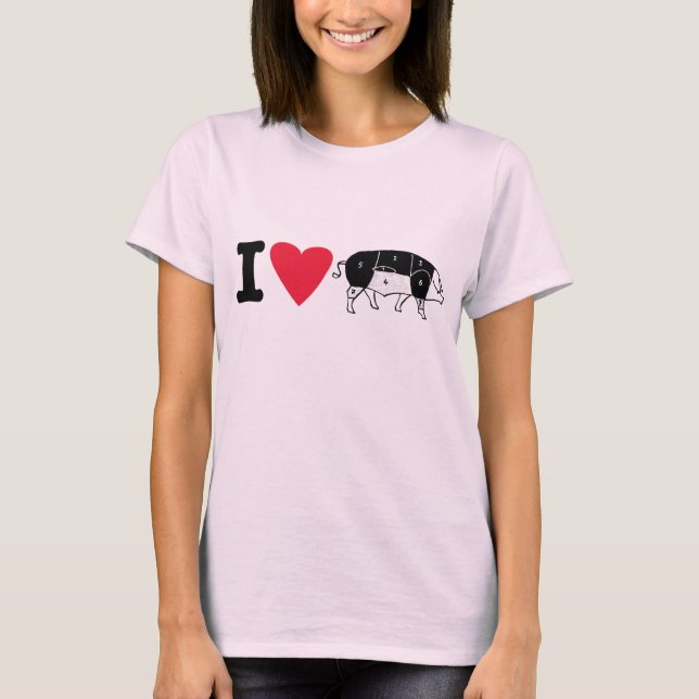 T-shirt i heart pork tee (Devant)