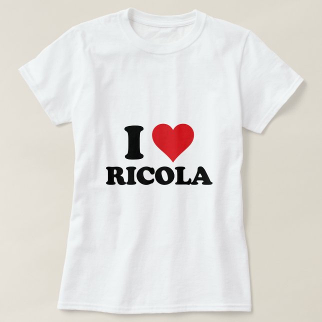 T-shirt I Heart Ricola Prénom I Love Personnalisé Stuf (Design devant)