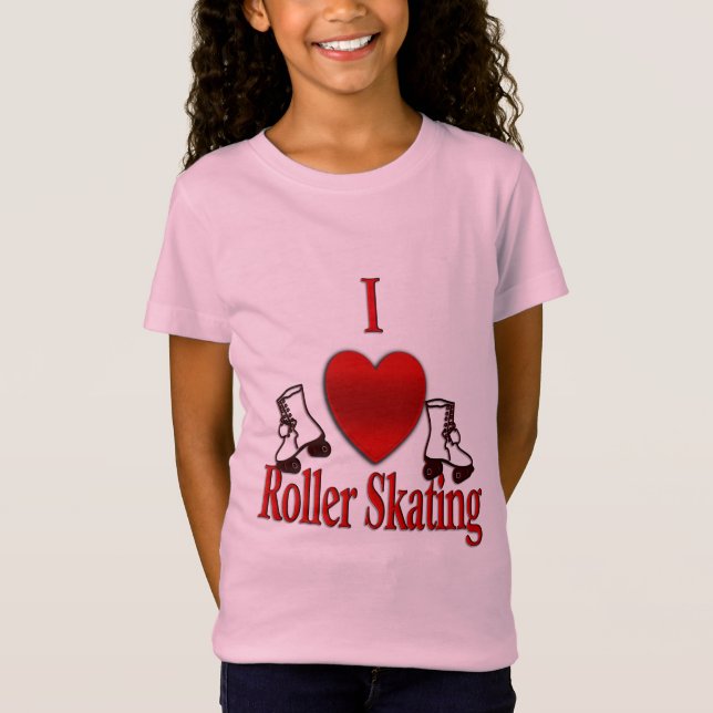 T-Shirt I Heart Roller Patinage (Devant)