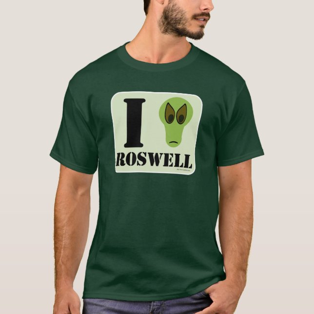 T-shirt I Heart Roswell Fun Alien Logo Design (Devant)
