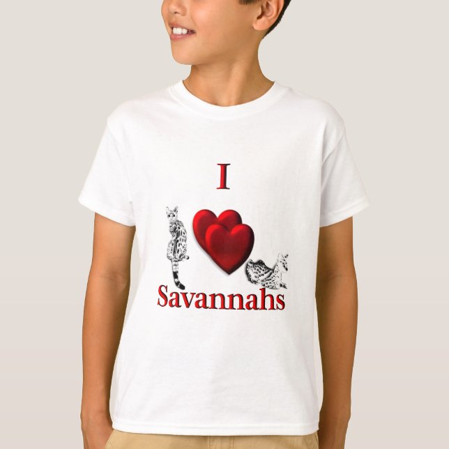 T-shirt I Heart Savannah Chat (Devant)