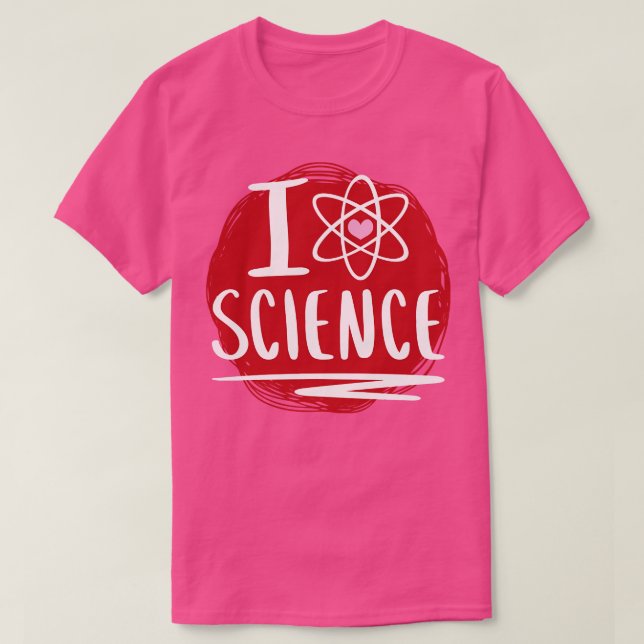T-shirt I Heart Science Cute Science Atom Heart 1 (Design devant)