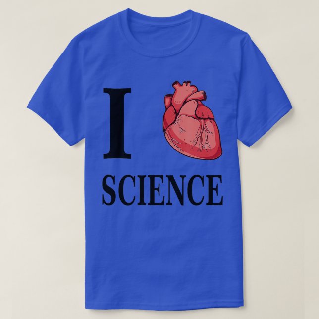T-shirt I Heart Science Love Biologie Anatomie anatomique  (Design devant)