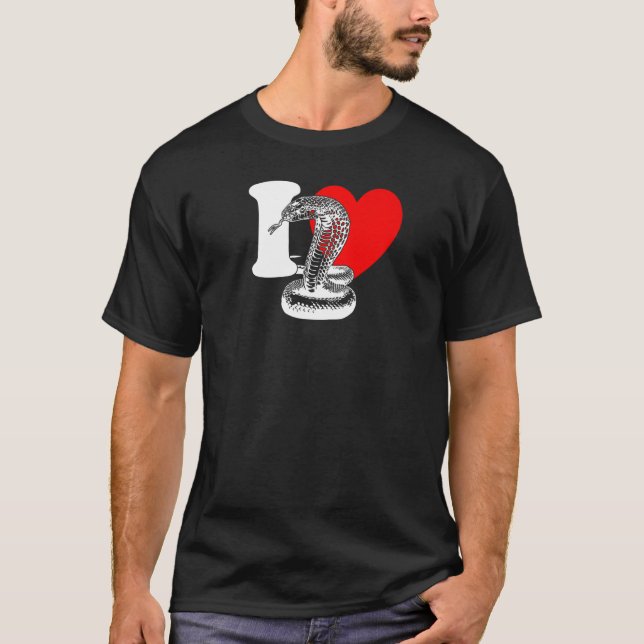 T-shirt I Heart Snakes - Cute I Love Snakes, Snake Lover P (Devant)
