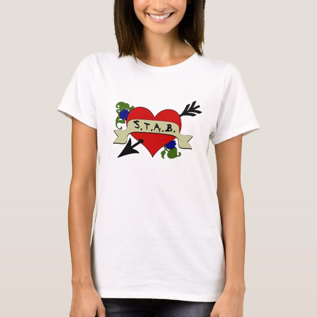 T-shirt I Heart STAB Ladies Ringer (Devant)